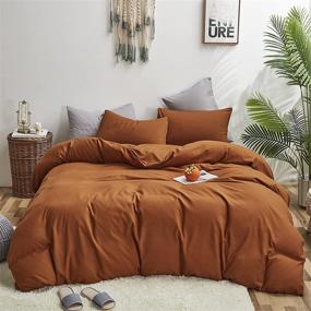 img 4 attached to 🎃 Luxlovery Pumpkin Color Comforter Set - Queen Size - Rust Bedding Comforter Set - Full Size - Solid Color Burnt Orange Soft Blanket - Quilts Pumpkin Brown Dusty Terracotta Comforter Set with Two Pillowcases