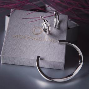 img 3 attached to 🌙 Moon and Sand Open Twisted Bangle Bracelet: Stainless Steel, Adjustable Sizes