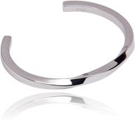 🌙 moon and sand open twisted bangle bracelet: stainless steel, adjustable sizes logo