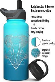 img 3 attached to 🍃 Involvement & Advancement: Insulated Water Bottle with Dual Lids (Including Straw Lid) - Eco-friendly Double Walled Stainless Steel Flask Thermos for Kids - Wide Mouth Reusable 18oz 24oz 32oz 40oz