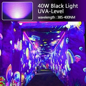 img 3 attached to 🎉 2 Pack 40W LED Blacklight Flood Light with Plug - Lysed, IP66 - Ideal for Glow Party, Glow in The Dark, Fluorescent Poster, Body Paint, Halloween Decorations, Curing - Black Lights