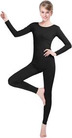 img 2 attached to 👯 Unisex Full-Leotard Body Suit: Long Sleeve Spandex Zentai Unitard with Scoop Neck for Dance & Performance