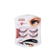 kiss ever ez lashes double pack no. 03 - natural & reusable eyelash starter kit with easy-angle applicator and 2 pairs of human hair false eyelashes logo