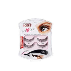 img 4 attached to KISS Ever EZ Lashes Double Pack No. 03 - Natural & Reusable Eyelash Starter Kit with Easy-Angle Applicator and 2 Pairs of Human Hair False Eyelashes