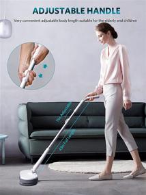 img 1 attached to 🧹 Beyxdu Cordless Electric Spin Mop with Adjustable Handle and Water Spray – Powerful Cleaner and Waxer for Hard Floors/Tile, No Water Stains Left Behind
