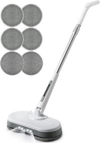 img 4 attached to 🧹 Beyxdu Cordless Electric Spin Mop with Adjustable Handle and Water Spray – Powerful Cleaner and Waxer for Hard Floors/Tile, No Water Stains Left Behind