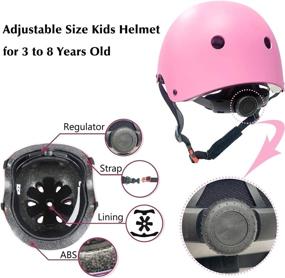 img 2 attached to 7Pcs Children's Protective Gear Set for Outdoor Sports Safety - Helmet, Knee & Elbow Pads, Wrist Guards - Roller Scooter Skateboard Bicycle