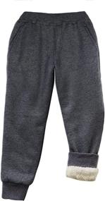 img 4 attached to Tanming Elastic Sherpa Sweatpants Black 2T