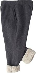 img 3 attached to Tanming Elastic Sherpa Sweatpants Black 2T