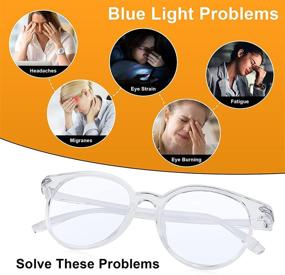 img 3 attached to Craebuer Blue Light Blocking Glasses for Women and Men - Retro Round Eyeglasses with Lightweight Frame, UV Glare Filter and Anti-Eyestrain Technology - Ideal for Reading and Blocking Harmful Blue Light