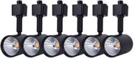 🔦 mirrea 6 pack led track lighting heads - single circuit h type track rail ceiling spotlight for accent task wall art exhibition lighting 6.5w 24° black (3000k warm white) logo