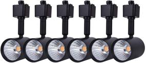 img 4 attached to 🔦 mirrea 6 Pack LED Track Lighting Heads - Single Circuit H Type Track Rail Ceiling Spotlight for Accent Task Wall Art Exhibition Lighting 6.5W 24° Black (3000K Warm White)