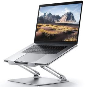 img 4 attached to 🖥️ Streamline Your Workspace: Adjustable Laptop Stand for Desk, Aluminum Ergonomic Holder with Heat-Vent for MacBook, Dell XPS, Samsung, and More - Elevate Your Laptop Experience!