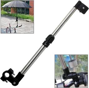 img 1 attached to 🌂 Linkertech Multi-Purpose Bicycle & Wheelchair Umbrella Holder: Stroller, Bike, Moped & Baby Chair Mount Stand for Sunny or Rainy Days!