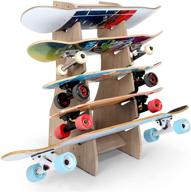 🛹 convenient and stylish floor skateboard rack in coffee gray color - organize and store your skateboards with ease! logo