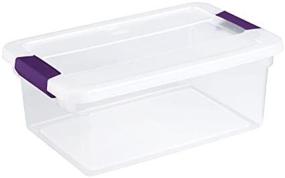 img 1 attached to 🍇 Sterilite ClearView Latch Storage Container - 15 Quart with Sweet Plum Handles