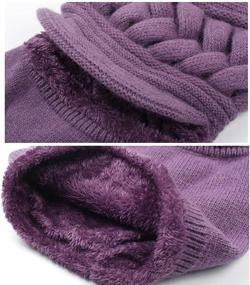 img 1 attached to 👒 Fleece Lined Women's Beanie Hat with Winter Scarf Mask Set - Warm Earmuff Hat for Middle-Aged and Older Women