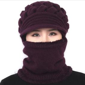 img 3 attached to 👒 Fleece Lined Women's Beanie Hat with Winter Scarf Mask Set - Warm Earmuff Hat for Middle-Aged and Older Women