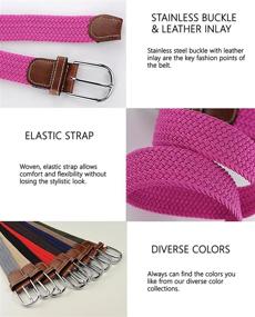 img 2 attached to NYFASHION101 Rounded Elastic Braided Stretch Men's Accessories in Belts