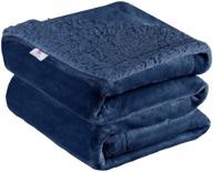 🔵 cozy navy blue sherpa fleece blanket - luxurious microfiber plush reversible throw for sofa, couch, or bed - 50" x 60 logo