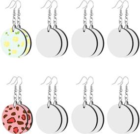 img 4 attached to 🎁 16-Piece MDF Sublimation Earring Blanks for DIY Crafts - Perfect for Mother's Day, Christmas, Valentine's Day, Halloween, St. Patrick's Day - Round Shape