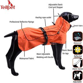 img 2 attached to 🐶 Waterproof Reflective Dog Raincoat - Tellpet Dog Jacket for All-Weather Protection