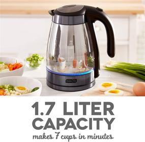 img 2 attached to 🔌 Dash Illusion Mirrored Electric Kettle: Rapid Boil, Cool Touch Handle, Cordless Carafe - Black Stainless 1.7 L