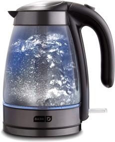 img 4 attached to 🔌 Dash Illusion Mirrored Electric Kettle: Rapid Boil, Cool Touch Handle, Cordless Carafe - Black Stainless 1.7 L