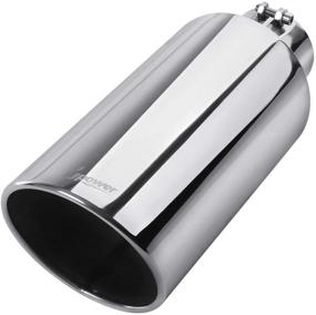 img 4 attached to 🔥 Upower Universal Diesel Exhaust Tips: 4" to 7" Inlet, 7" Outlet, 18" Long, Stainless Steel Tailpipe with Rolled Edge and Bolt-On Design - Mirror Polish Finish