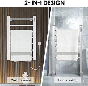 img 1 attached to 🔥 DAILYLIFE Towel Warmer 6 Bars: Efficient Timer, 90W 2-in-1 Freestanding & Wall Mounted Heated Drying Rack, Aluminum Frame for Space Saving in Home Bathroom