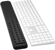 💻 memory foam keyboard wrist rest support - gaming, office, computer, laptop, mac typing - pain relief & repair - tenkeyless design (17.3 inch, black) logo