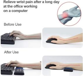 img 1 attached to 💻 Memory Foam Keyboard Wrist Rest Support - Gaming, Office, Computer, Laptop, Mac Typing - Pain Relief & Repair - Tenkeyless Design (17.3 inch, Black)