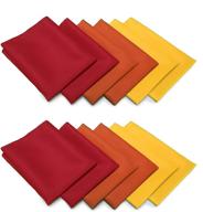🍂 thanksgiving/fall cloth napkin sets - tablelinensforless (12 pack) gold/burnt orange/red logo