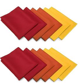 img 4 attached to 🍂 Thanksgiving/Fall Cloth Napkin Sets - TableLinensforLess (12 Pack) Gold/Burnt Orange/Red