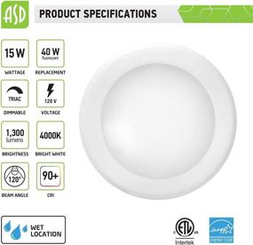 img 3 attached to ASD (1 Pack) 6 Inch LED Disk Light Dimmable Recessed Lighting Fixture White Finish Low Profile Flush Mount Ceiling Light 15=100W Eq Lighting & Ceiling Fans