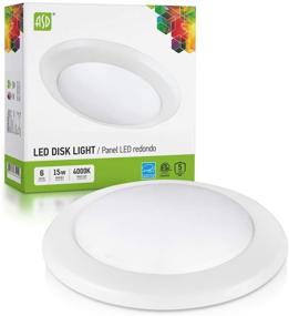 img 4 attached to ASD (1 Pack) 6 Inch LED Disk Light Dimmable Recessed Lighting Fixture White Finish Low Profile Flush Mount Ceiling Light 15=100W Eq Lighting & Ceiling Fans