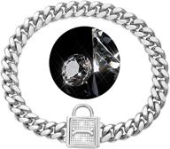 pradog chain dog collar: high-polished stainless steel training collar with zirconia locking for xsmall to large dogs logo