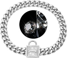 img 4 attached to PRADOG Chain Dog Collar: High-Polished Stainless Steel Training Collar with Zirconia Locking for XSmall to Large Dogs