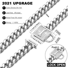 img 1 attached to PRADOG Chain Dog Collar: High-Polished Stainless Steel Training Collar with Zirconia Locking for XSmall to Large Dogs