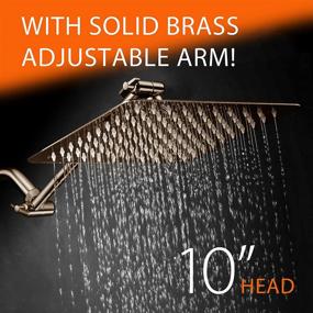img 2 attached to 🚿 Deep Relaxation with HotelSpa Giant 10" Stainless Steel Rainfall Square Showerhead and Adjustable Extension Arm – in Brushed Nickel Finish