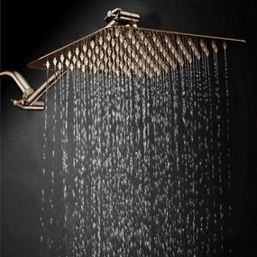 img 1 attached to 🚿 Deep Relaxation with HotelSpa Giant 10" Stainless Steel Rainfall Square Showerhead and Adjustable Extension Arm – in Brushed Nickel Finish
