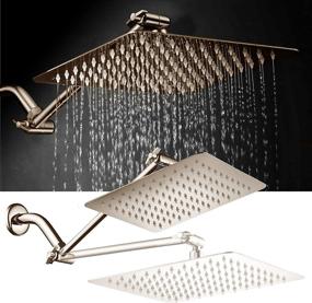 img 3 attached to 🚿 Deep Relaxation with HotelSpa Giant 10" Stainless Steel Rainfall Square Showerhead and Adjustable Extension Arm – in Brushed Nickel Finish