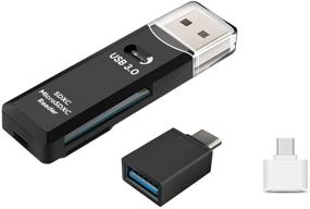 img 4 attached to 🔌 Versatile High Speed USB 3.0 Multiple Slots Portable Card Reader + OTG Type-C & Micro-USB Adapter Bundle - Ideal for Android, Windows, Mac, MacBook, Picture Frame, Raspberry PI, Surface Tablet, PC SD Card Dongle