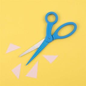 img 3 attached to ✂️ Yoobi Adult Scissors with Grid Blade in Cornflower Blue: Stylish and Functional Cutting Tool for Grown-ups