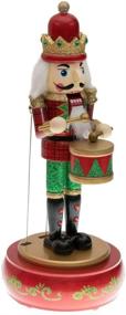 img 4 attached to Clever Creations Red Drummer Music Box: Festive 12 Inch Traditional Wooden Nutcracker Ornament - Perfect Christmas Décor for Shelves and Tables