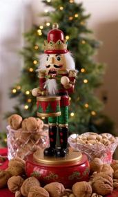img 2 attached to Clever Creations Red Drummer Music Box: Festive 12 Inch Traditional Wooden Nutcracker Ornament - Perfect Christmas Décor for Shelves and Tables