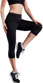 img 3 attached to 🩳 Tummy Control High Waist Capri Running Leggings Yoga Pants with Pocket - Neleus Women's Ultimate Fitness Companion