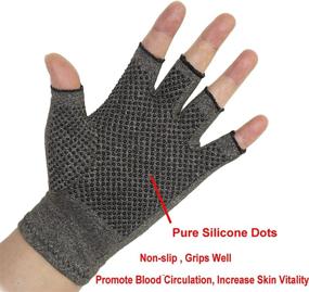 img 1 attached to 🧤 Unisex Arthritis Gloves Set - Fingerless Compression Glove for Pain Relief in Rheumatoid Arthritis and Osteoarthritis (L/XL)