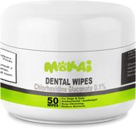 🐾 mokai dental wipes for dogs and cats - effective dog and cat teeth cleaning with chlorhexidine: prevent plaque, tartar, bad breath, tooth decay, and gingivitis logo