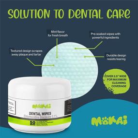 img 2 attached to 🐾 MOKAI Dental Wipes for Dogs and Cats - Effective Dog and Cat Teeth Cleaning with Chlorhexidine: Prevent Plaque, Tartar, Bad Breath, Tooth Decay, and Gingivitis